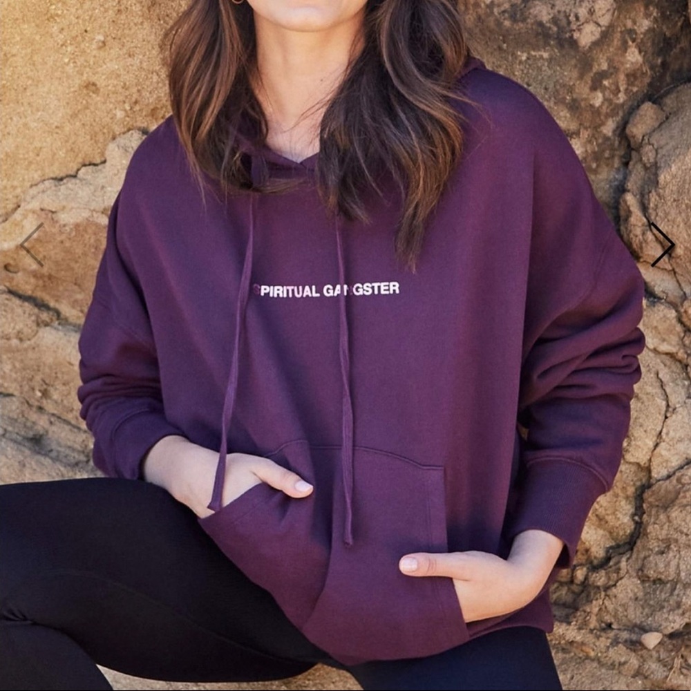 NWT spiritual gangster Trust Phoebe oversized hoodie in rich purple size xs